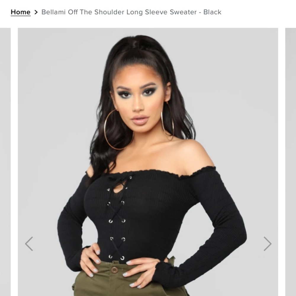 Long sleeve off the shoulder sweater